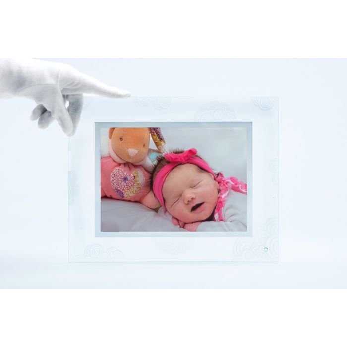 Cadre photo pour bébé Navaris avec impression sur plâtre - Cadre
